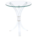 Laning - Round Glass Top Acrylic Side Table - Clear - Atlantic Fine Furniture Inc