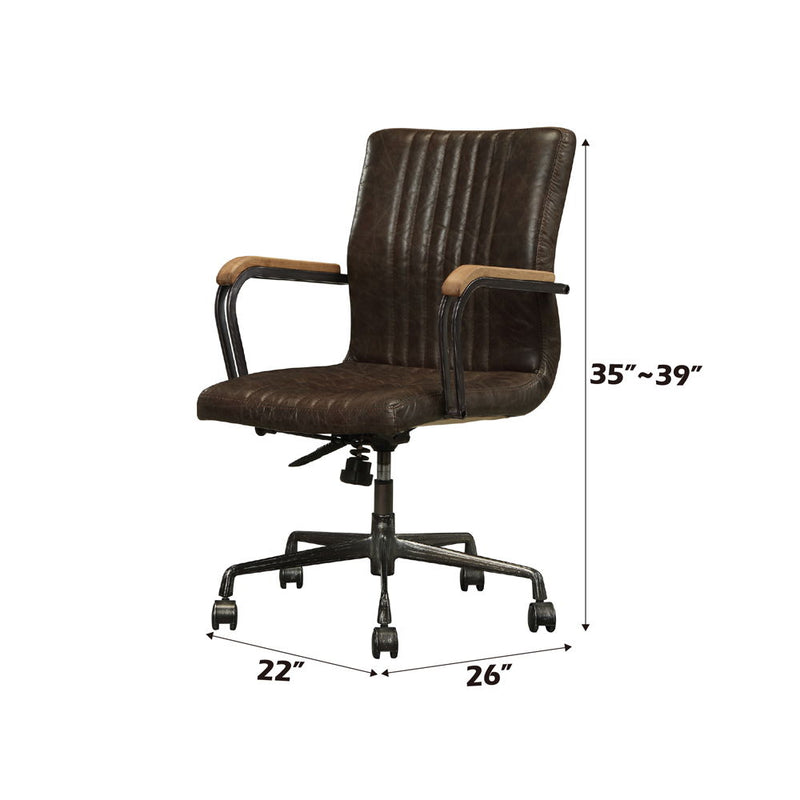 Joslin - Executive Office Chair - Distress Chocolate Top Grain Leather - Atlantic Fine Furniture Inc