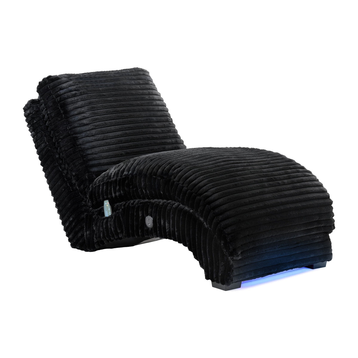 Nori Chaise With Heat Massage, USBC, LED in Black by Elements International, view 17