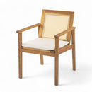 Preston - Outdoor Patio 7 Pieces Dining Set With Chairs And Cushions - Teak / Beige