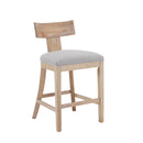 Upholstered Counter Height Bar Stools With Solid Rubber Wood Frame (Set of 2)