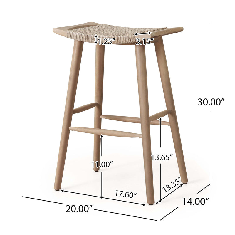 Pulaski - Rustic Style Outdoor Barstools Set With Faux Rattan Seating - Light Multi Brown