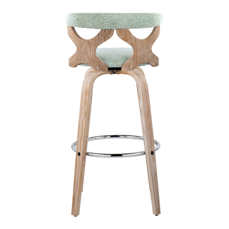 Gardenia - Contemporary Fixed Height Barstool With Swivel With Round Footrest (Set of 2)