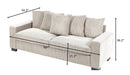 Luxe Corduroy Sofa With 5 Matching Toss Pillows, Sleek Design, Spacious And Comfortable 3 Seater Couch