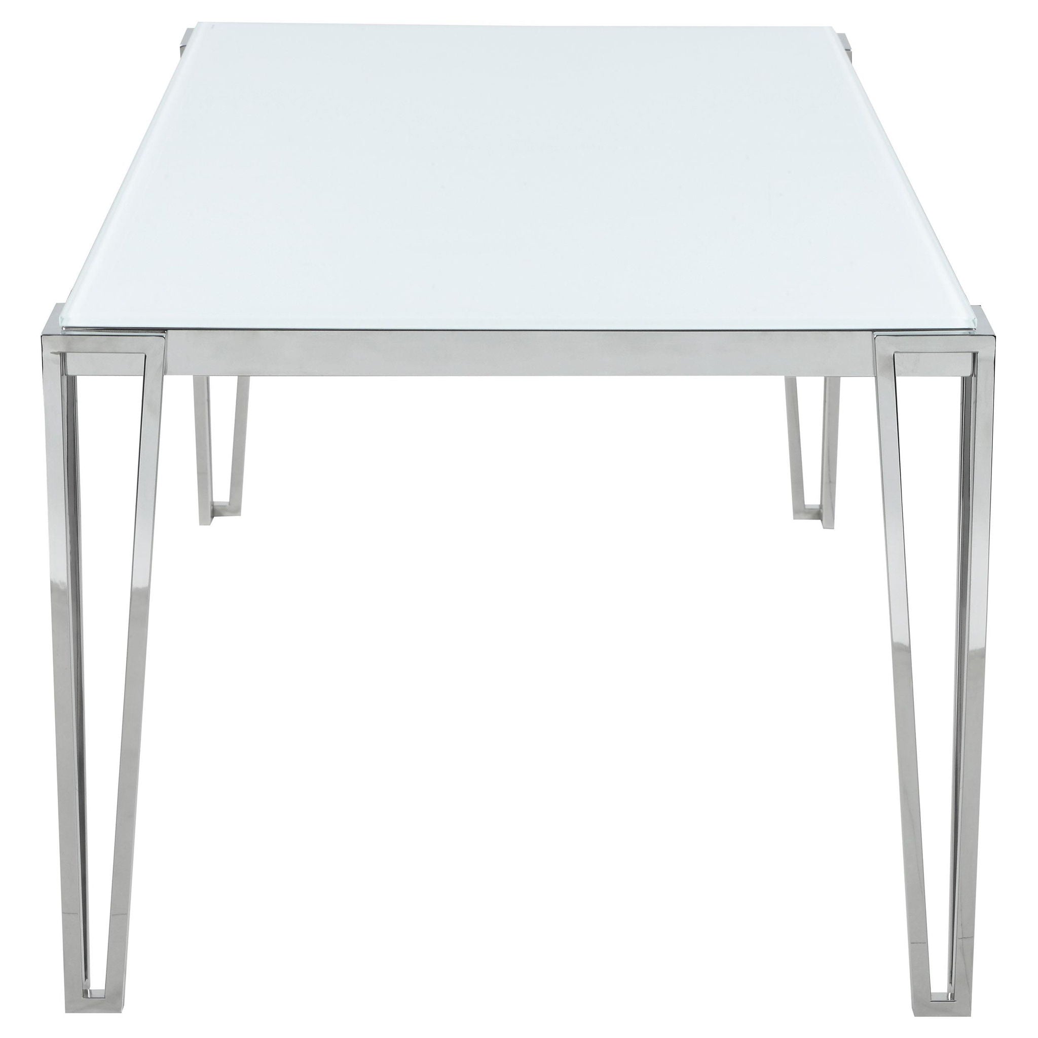 Pauline Rectangular 64-inch Glass Top Dining Table Chrome