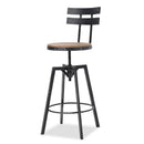 Industrial Modern Swivel Barstool With Adjustable Height - Black / Natural