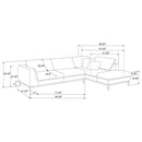 Persia - Upholstered Track Arm Sectional Sofa - Gray