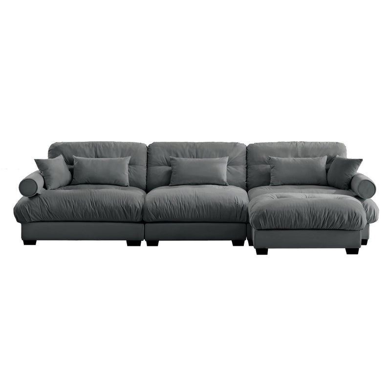 Super Comfort Oversized Modular Sectional Sofa With Movable Ottoman