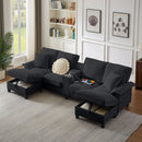 Modern U-Shaped Sectional Sofa Bed With Storage