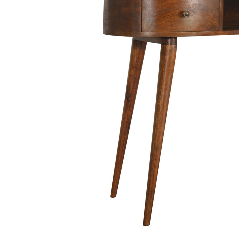 Wave Writing Desk, 2 Drawer - Chestnut