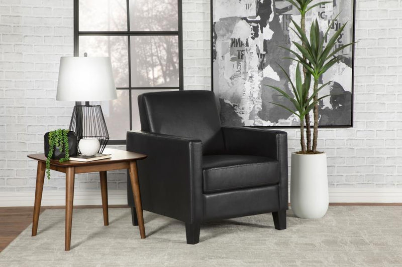 Julio - Upholstered Accent Chair With Track Arms - Black