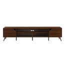 Contemporary 2 Door Minimalist TV Stand For TVs Up To 90" - Dark Walnut