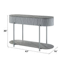 Yukino - Sofa Table - Gray High Gloss & Chrome