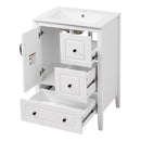 Retro Bathroom Vanity With Sink, Soft Closing Cabinet & Drawers