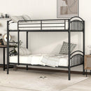 Twin Over Twin Bunk Bed, Divided Into Two Beds - Black