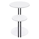 Hilly - 3-Tier Round Accent Side Table - White And Black