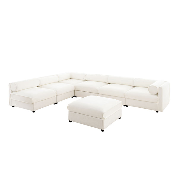 Modern Modular Sectional Sofa With Storag, Contemporary Cylindrical Design