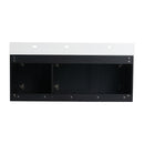 Modern Chestnut Wall Mounted Bathroom Vanity With Left Resin Sink And Storage Rack - Black Chestnut