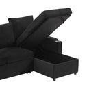 U Shaped Sectional Sofa Bed With Storage Chaise Lounges, USB Ports, And Cup Holders