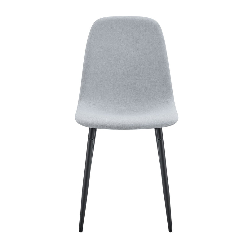 Modern Medieval Style Cushioned Side Chairs Set With Black Metal Legs For Kitchens