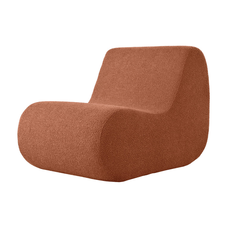 Curved Lounge Chair With Ottoman And High Resilience Foam