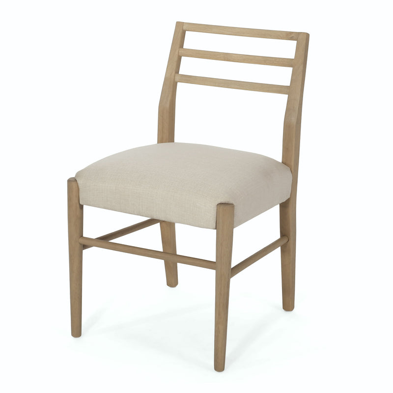 Farmhouse Style Dining Chair Set With Ladder Back Design