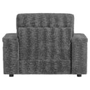 Oversized Chaise Lounge Indoor Rabbit Fur Sofa Bed With Storage Ottoman And Armrests Cup Holders With Deep Seat