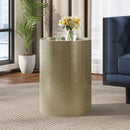 Modern Round Accent Table With Hammered Surface