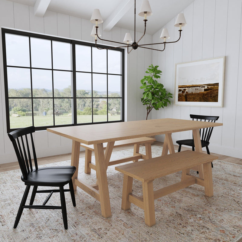 Trestle - Dining Table With 2 Benches