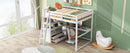 Full Size Loft Bed with Desk and Shelves,Two Built-in Drawers,White(Old SKU: SM000416AAK)