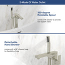 Freestanding Bathtub Faucet With Waterfall Tub Filler And Hand Shower