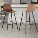 Velvet Barstool With Back (Set of 2)