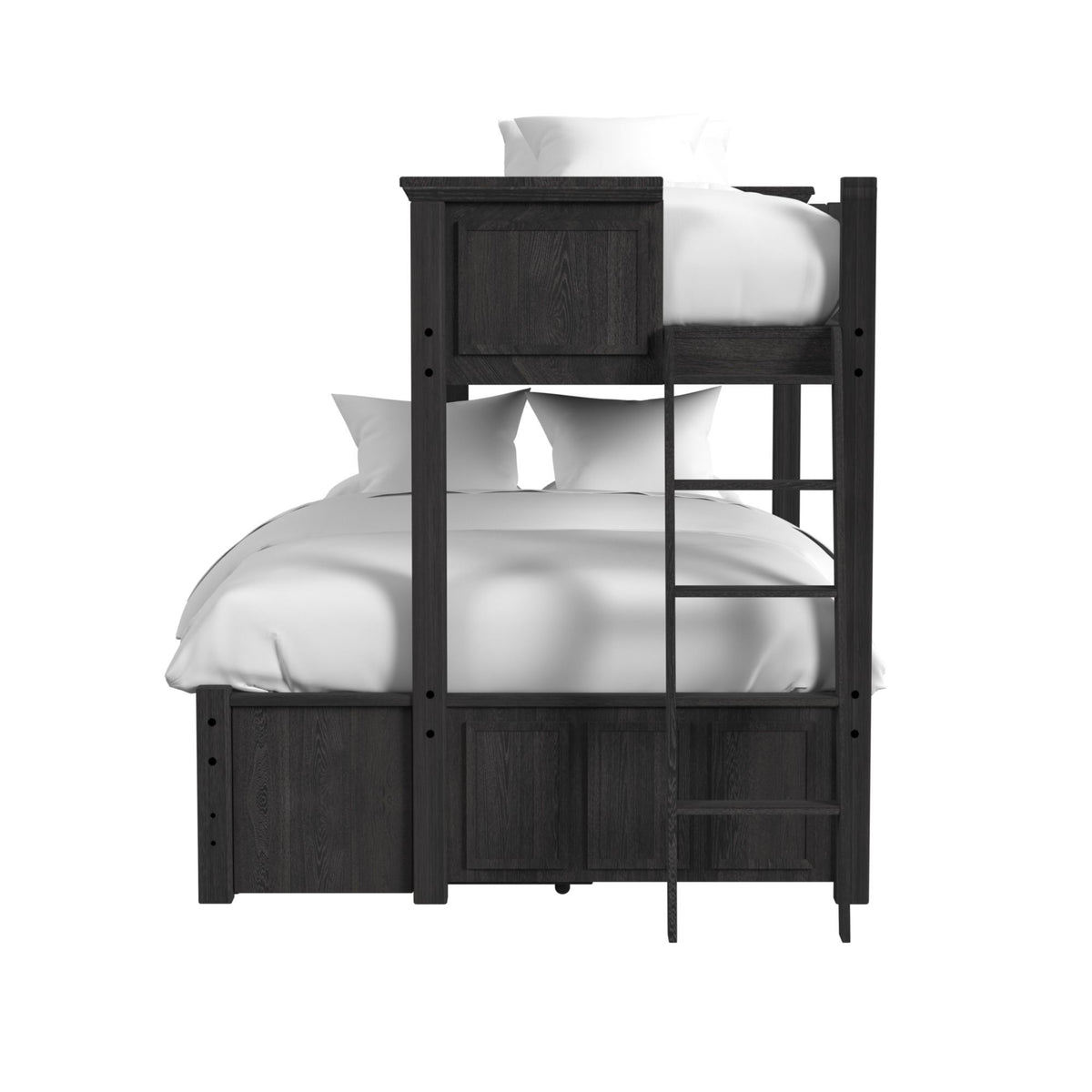 Hampton Kids Bunk With Ladder And Trundle in Black by Elements International, view 22