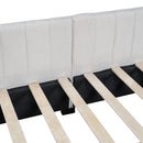 Full Size Upholstered Daybed with 2 Storage Drawers Sofa Bed Frame No Box Spring Needed, Linen Fabric (Beige)