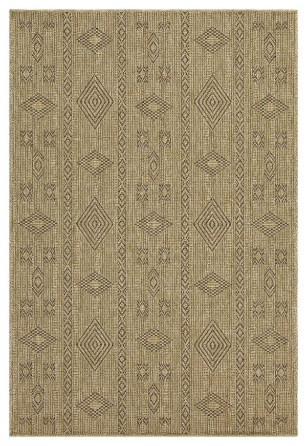 Earth - 5'3" X 7'3" Polypropylene Indoor / Outdoor Area Rug - Jute / Mocha