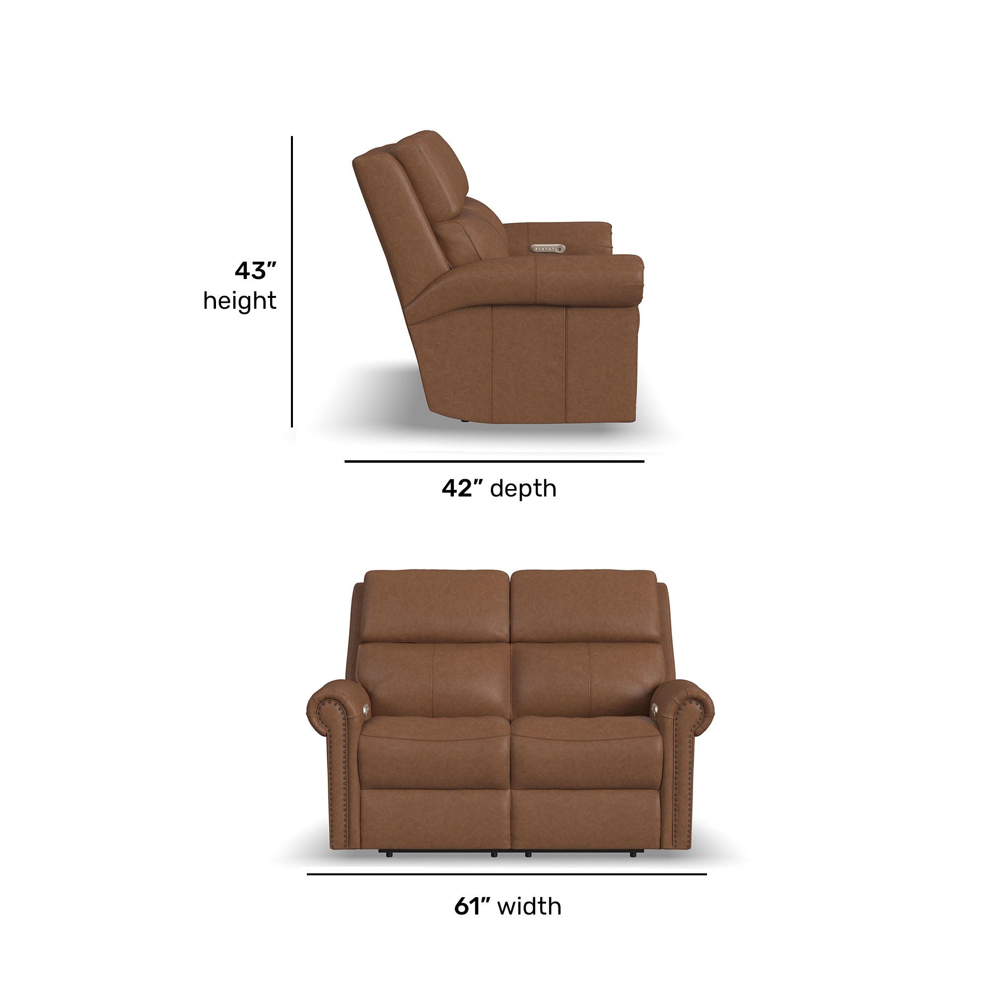 Bernard - Loveseat With Nailhead Trim