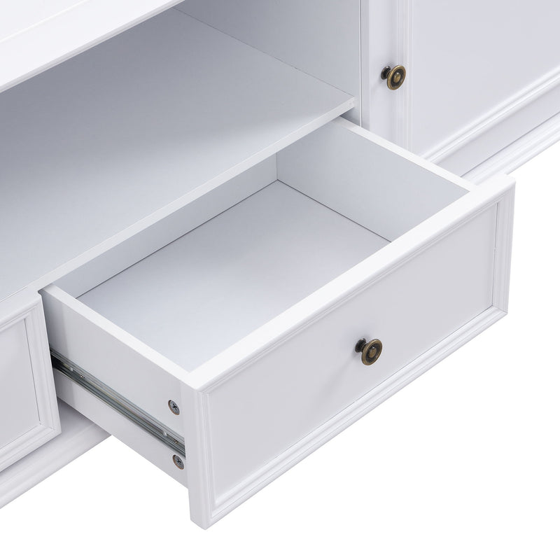 TV Stand For TVs Up To 80", Entertainment Center With Open Compartment