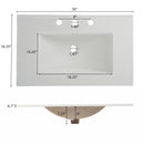 Fluted Bathroom Vanity With Ceramic Sink, Freestanding Design