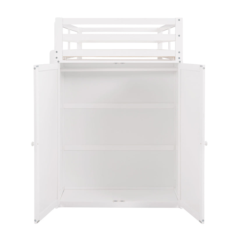Loft Bed With Drawers, Desk, And Wardrobe