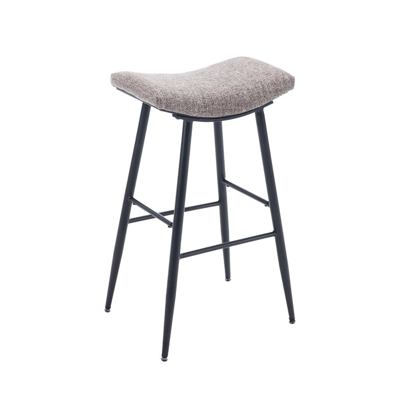 Counter Height Bar Stool (Set of 2) For Dining Room Kitchen Counter Island, Linen Fabric Upholstered Breakfast Stools With Footrest