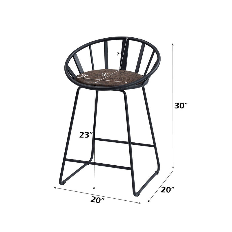 Zudora - Counter Height Chair (Set of 2) - Synthetic Leather & Black