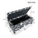 Luxury Storage Ottoman With Floral Patterned Fabric, Soft-Close Hinges, Multi Functional