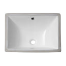 European Style White Ceramic Rectangular Undermount Bathroom Sink With Overflow