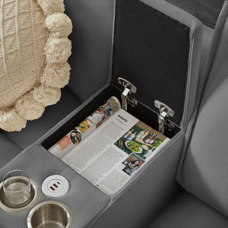 Modern U-Shaped Sectional Sofa Bed With Storage