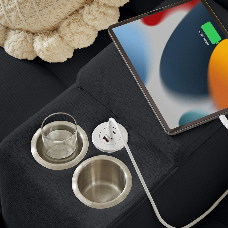 Modern U-Shaped Sectional Sofa Bed With Storage