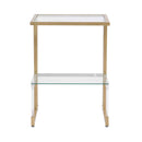 2 Tier Acrylic Glass End Table For Living Room