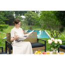 4 Piece Patio Furniture Set With Acacia Wood Table Top And Cushions