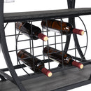 Bar Cart Kitchen Bar & Serving Cart For Home With Wheels 3 Tier Storage Shelves - Black / Gray