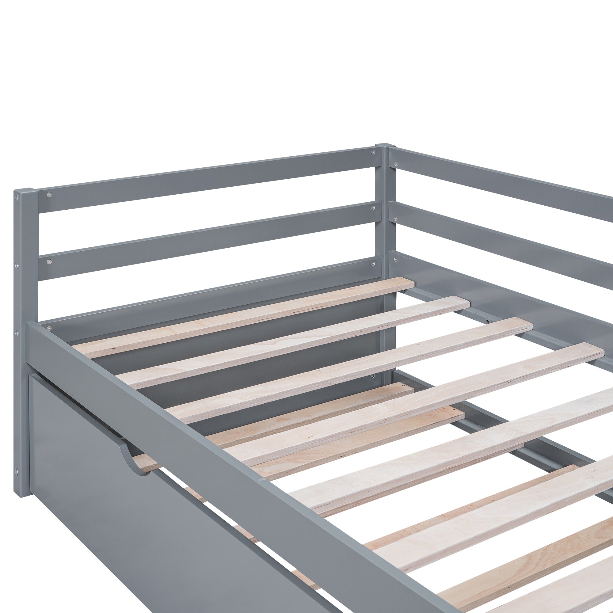 Twin Size Wood Daybed with Twin Size Trundle, Gray - Atlantic Fine Furniture Melbourne FL