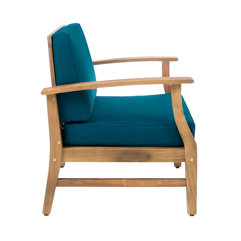 Kaleidoscope - Club Chair With Slat Paneling - Blue